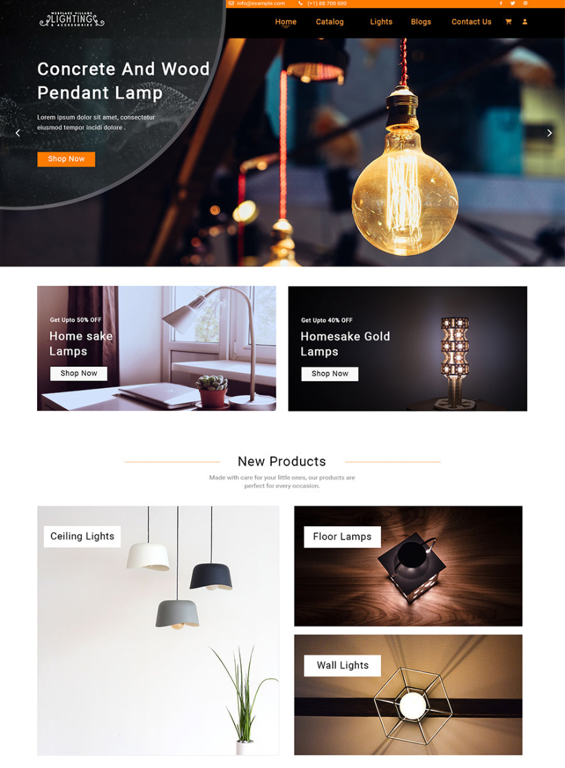 Free Lighting Shop Shopify Template